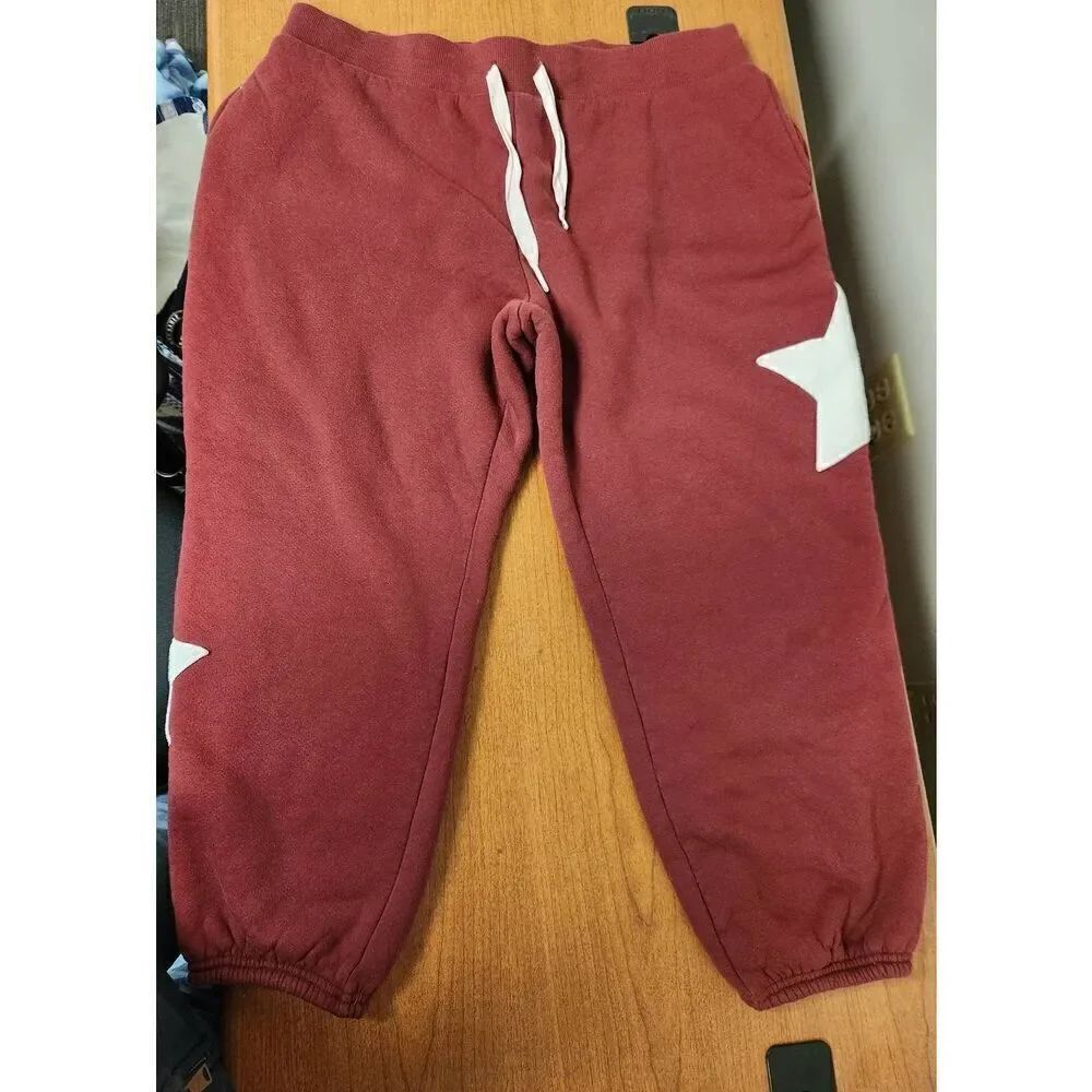 No Boundaries Junior’s Sherpa Fleece Lined High Rise Joggers Wine Color XXXL-21